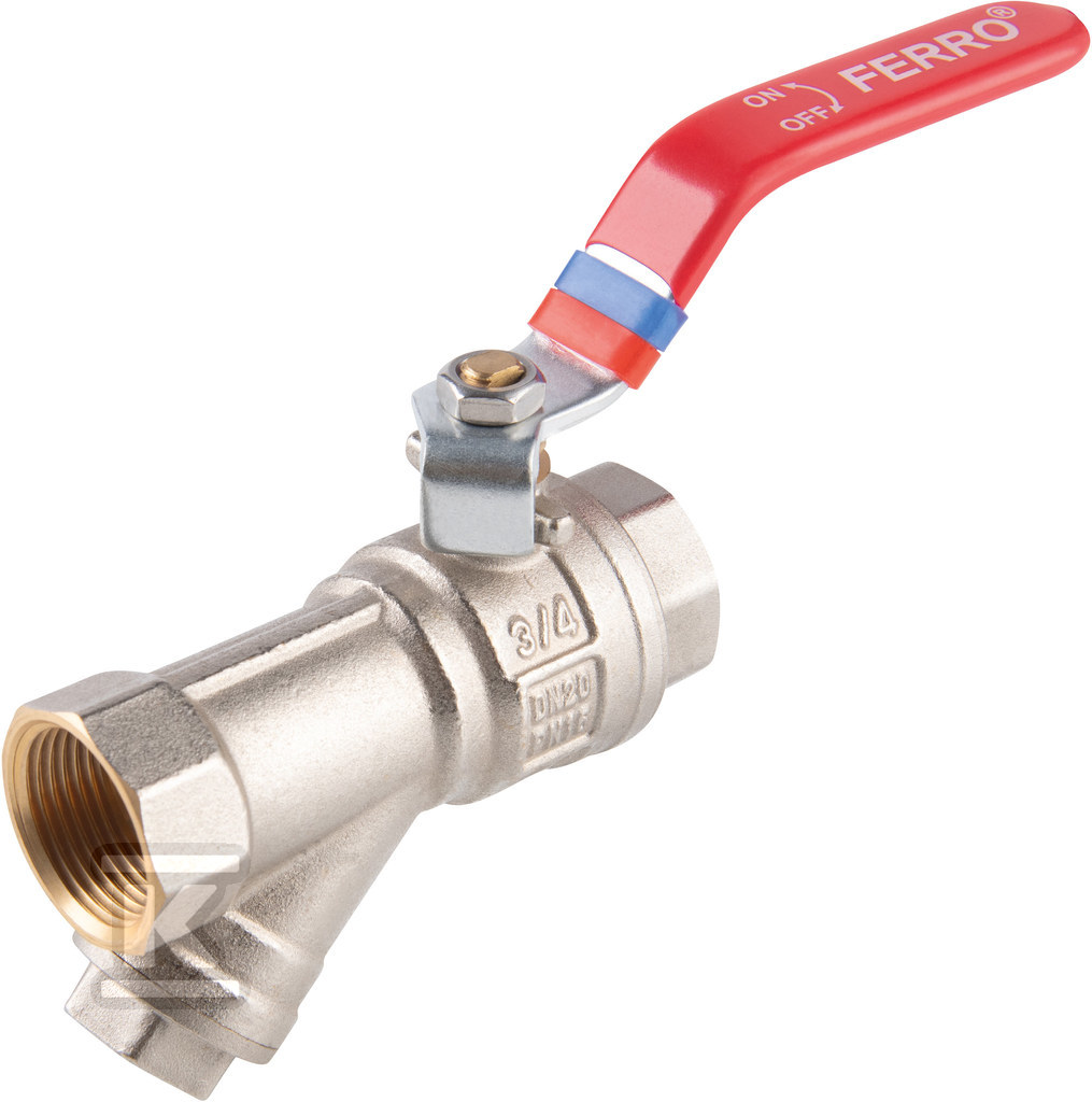 Lever ball valve with filter, 3/4", - KFPZF2