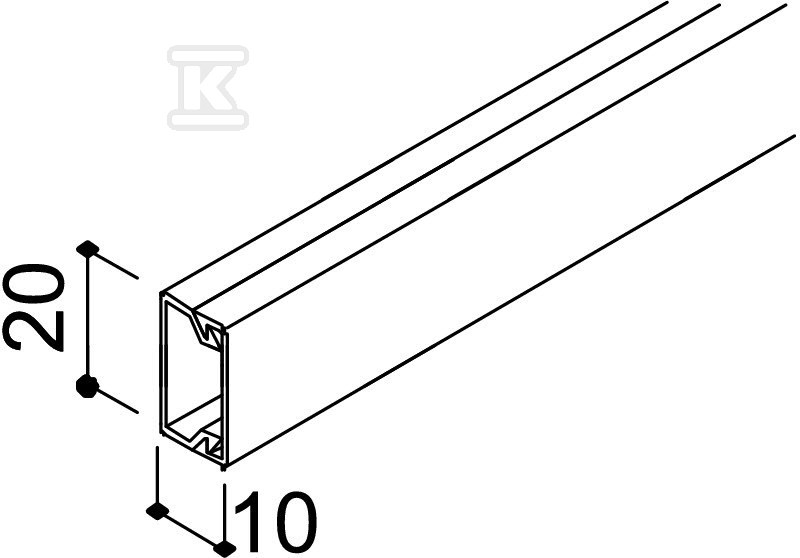 Typ instalačního kanálu WDK10020RW /2m/ - 6150764