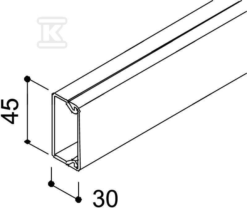 Typ inštalačného kanála WDK30045RW /2m/ - 6191118