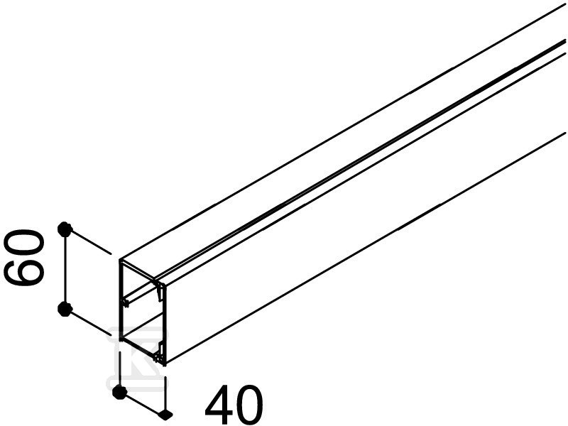 Typ instalačního kanálu WDK40060RW /2m/ - 6191134