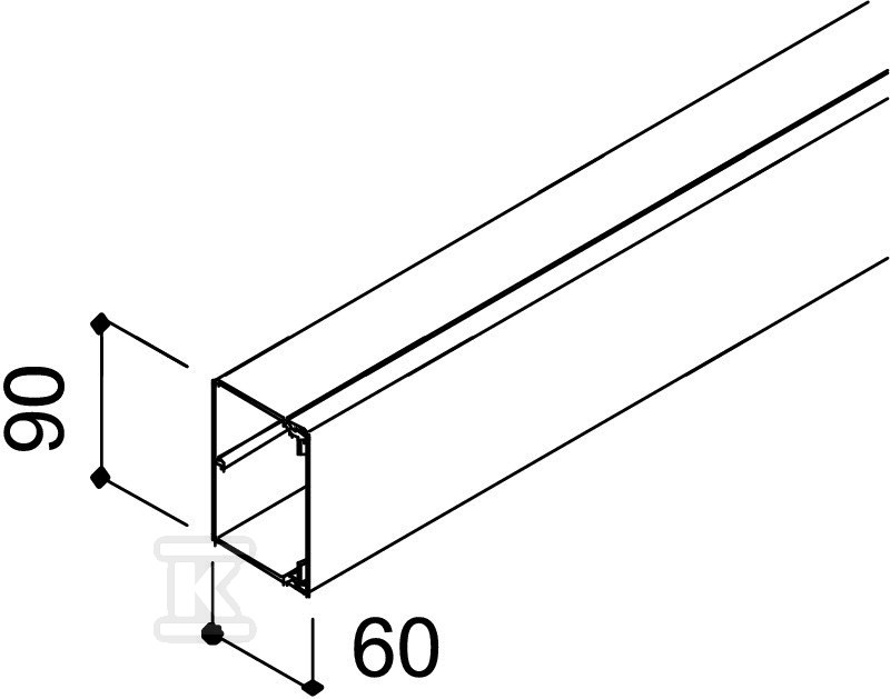 Installation channel, type WDK60090RW - 6191207