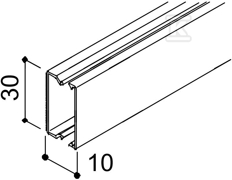 Kanał instalacyjny typ WDK10030RW /2m/ - 6150780