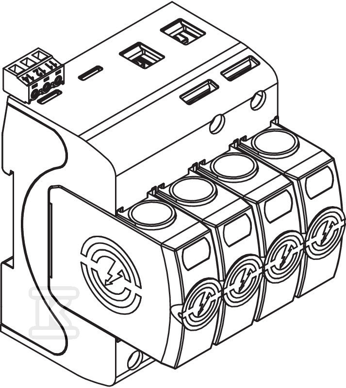 Svodič přepětí, 4p Typ 1+2 (tř. B+C) - 5093533