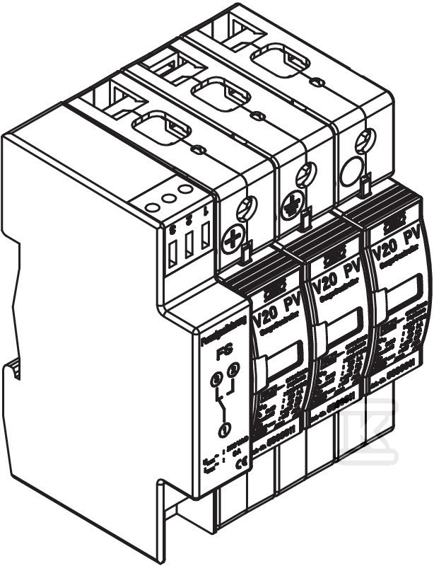 Ogranicznik przepięć 600Vdc typ V20-C - 5094576