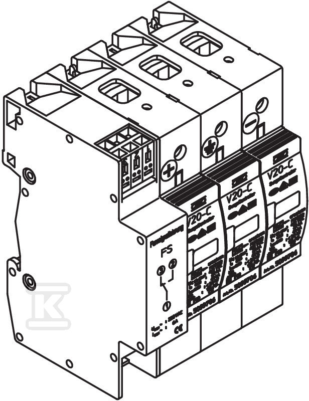 Ogranicznik przepięć 1000Vdc typ V20-C - 5094574