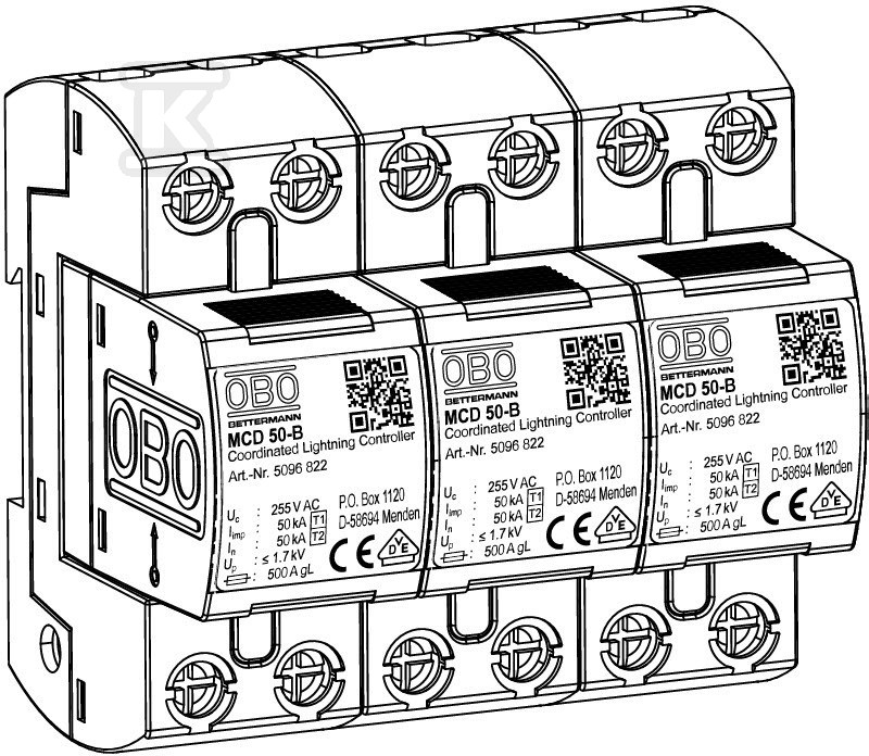 Ogranicznik przepięć, 3p Typ 1+2 (kl. - 5096877