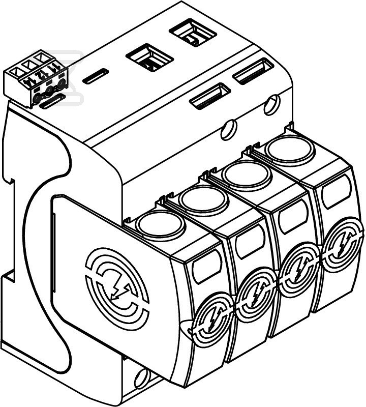 Ogranicznik przepięć, 4p Typ 1+2 (kl. - 5093592