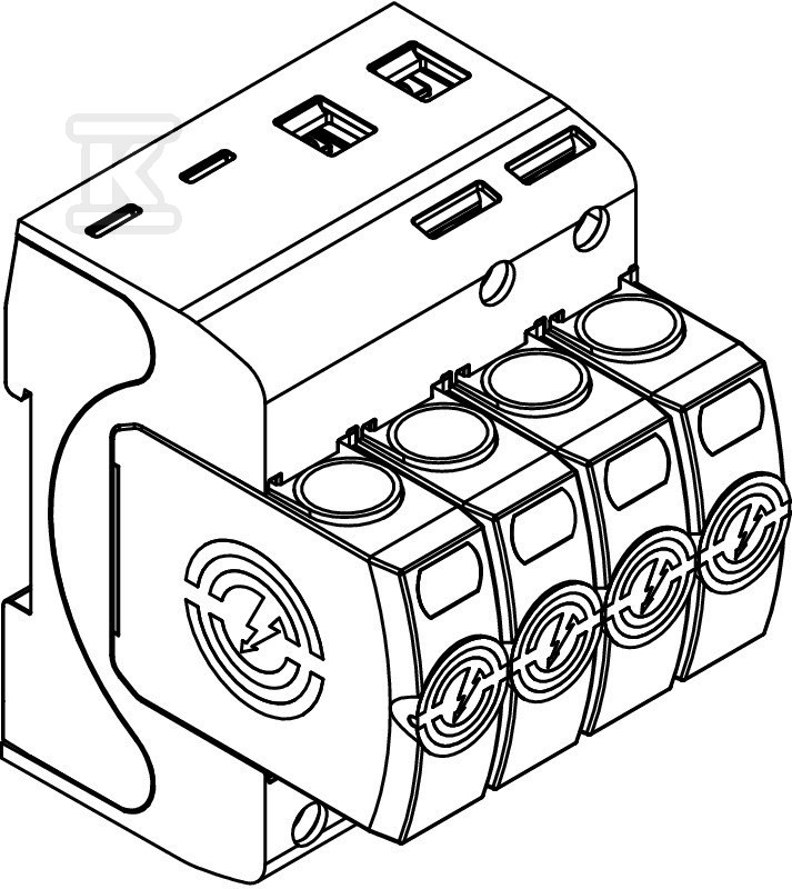 Ogranicznik przepięć, 4p Typ 1+2 (kl. - 5093586