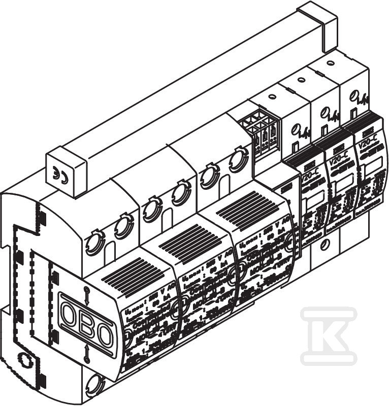Ogranicznik przepięć, 3p Typ 1+2 (kl. - 5089756