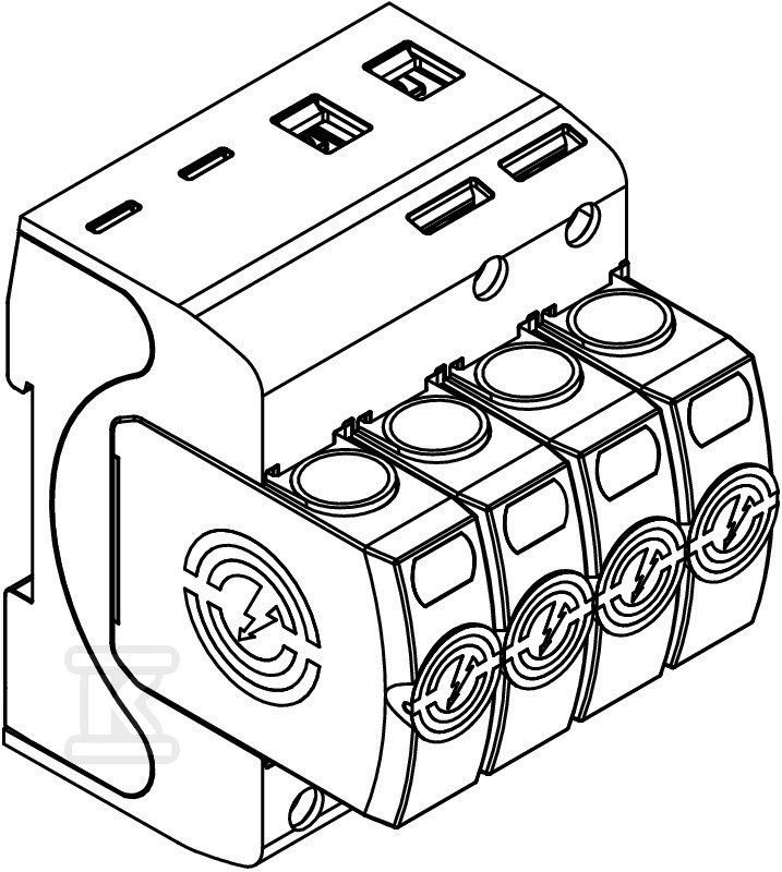 Ogranicznik przepięć, 4p Typ 1+2 (kl. - 5093554