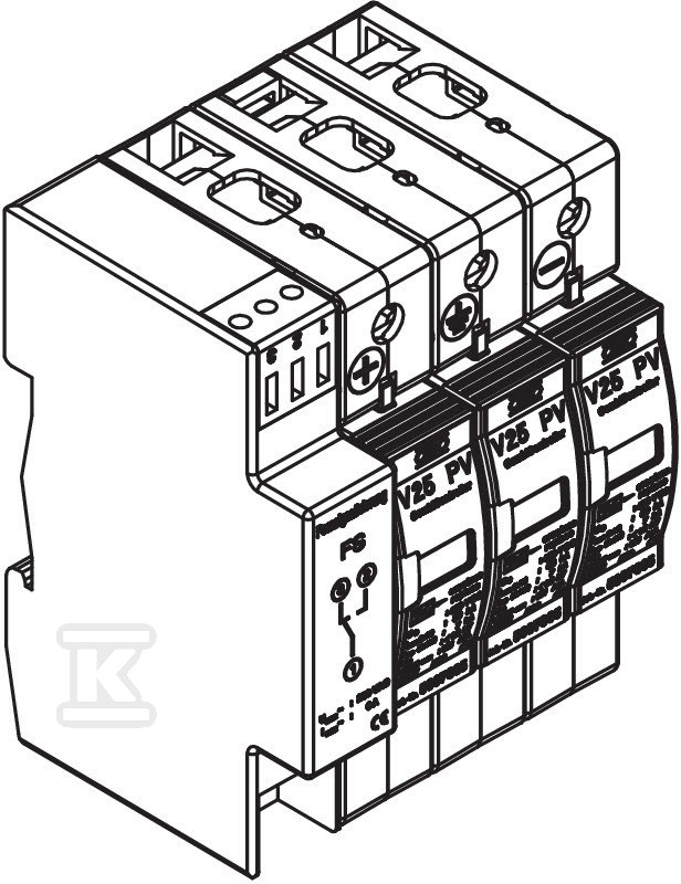 Ogranicznik przepięć 900Vdc typ V25-B+C - 5097448