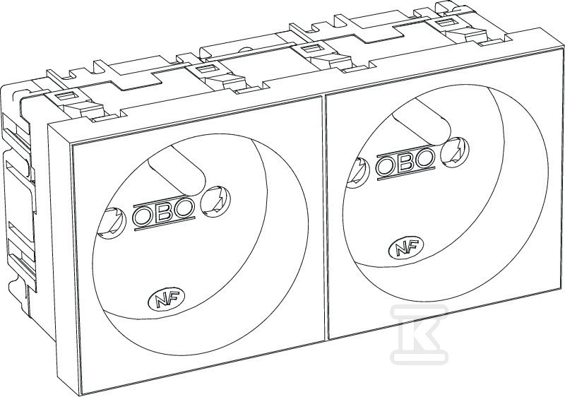 Dvojzásuvka 0°, NF, čisto biela typ - 6120172