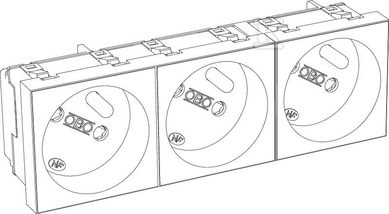 Gniazdo potrójne 33°, NF, czysta biel - 6120262