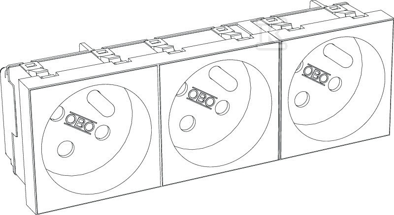 Gniazdo potrójne 33°, NF, kodowane typ - 6120326