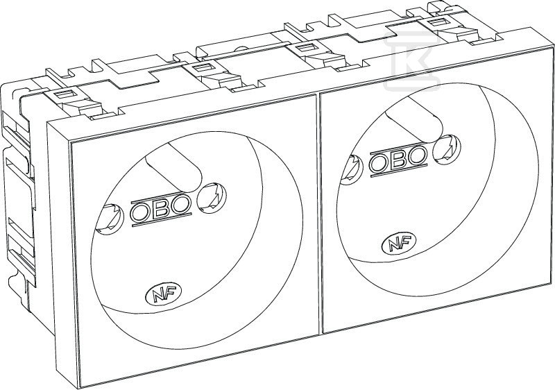 Gniazdo podwójne 0°, NF, czerwone typ - 6120178