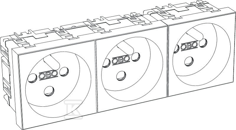 Trojitá zásuvka 0°, NF, kódovaný typ - 6120316