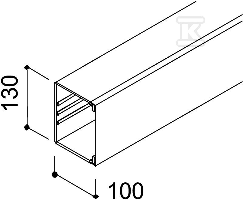 Typ inštalačného kanála WDK100130RW - 6191347