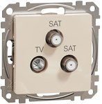 TV/SAT/SAT koncová patice (4dB), béžová SEDNA DESIGN