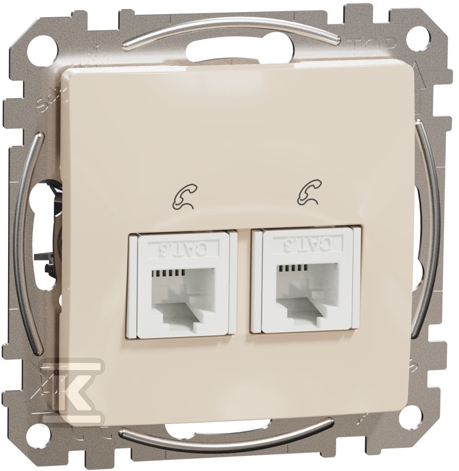 2xRJ11 telephone socket, beige SINGLE - SDD112492