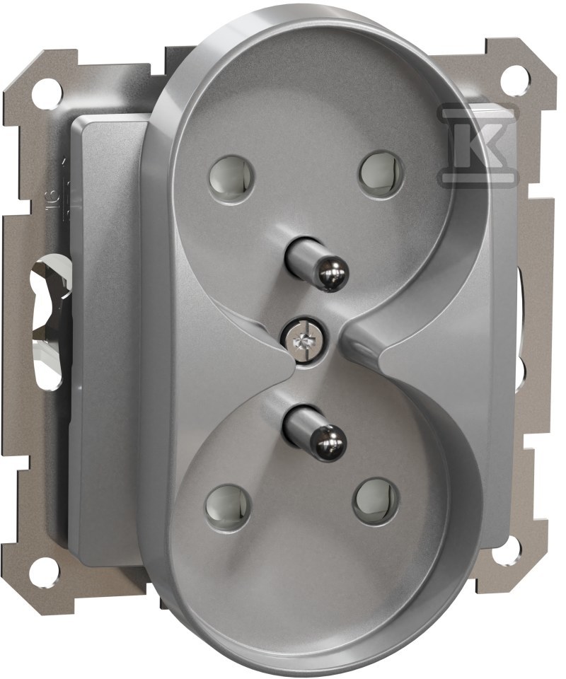 Twin socket with ground, 2x2P+PE with - SDD113275