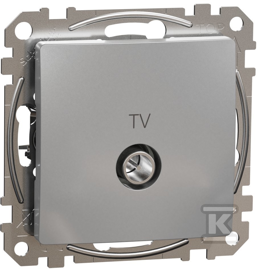 Pass-through TV socket (7dB), silver - SDD113474