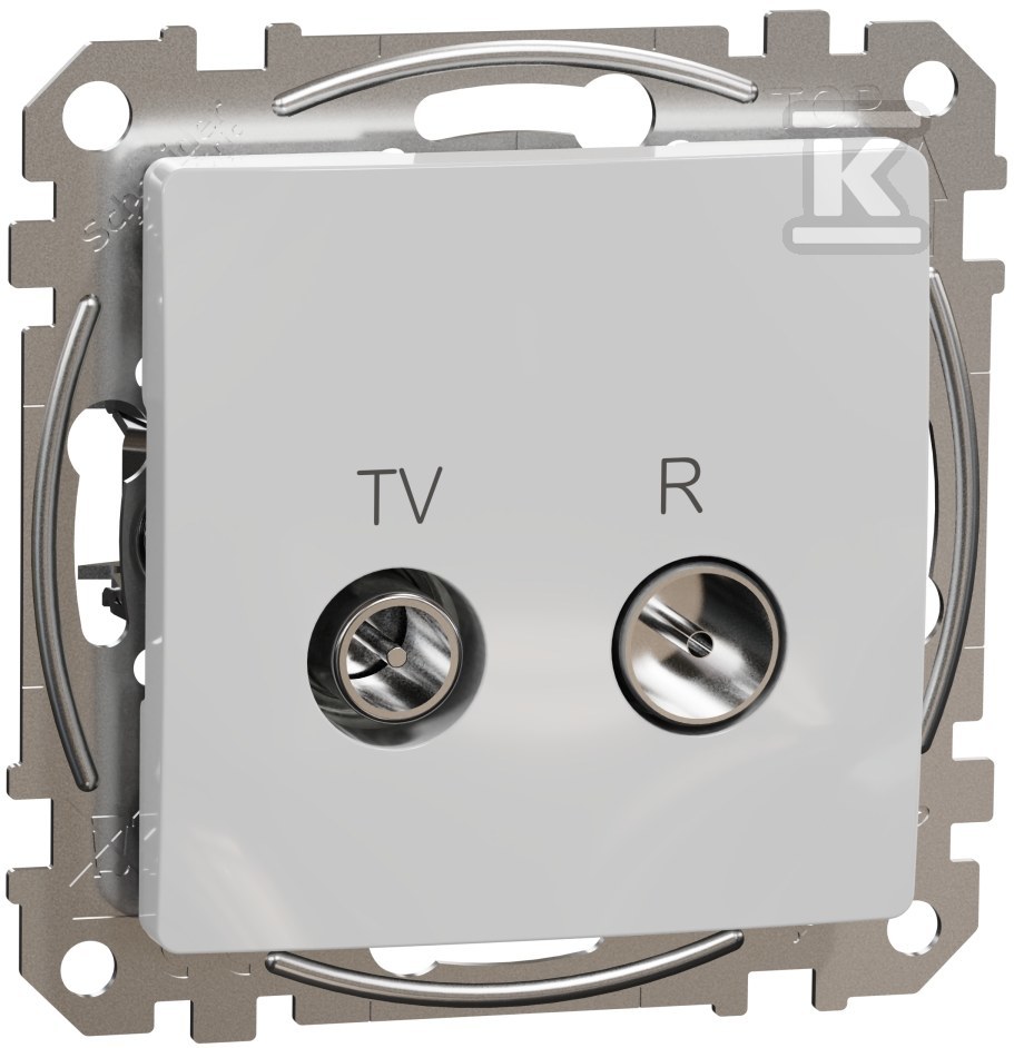 R/TV pass-through socket (7dB), silver - SDD113474R