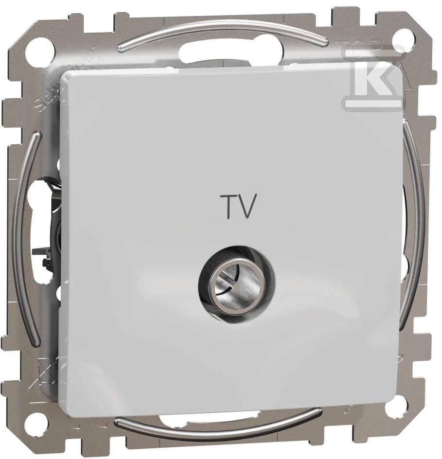 Pass-through TV socket (10dB), silver - SDD113478