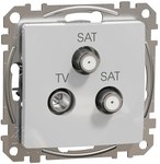 TV/SAT/SAT zásuvka (4dB), stříbrný hliník SEDNA DESIGN