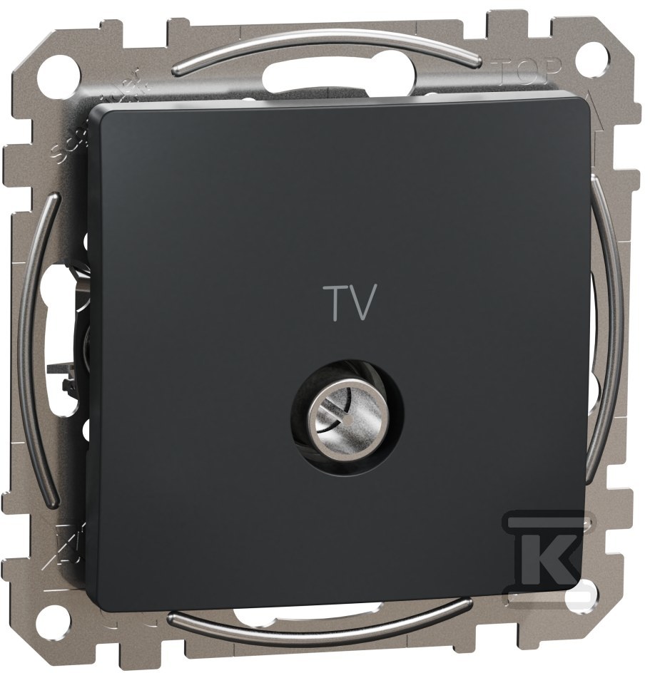 Pass-through TV socket (7dB), black - SDD114474