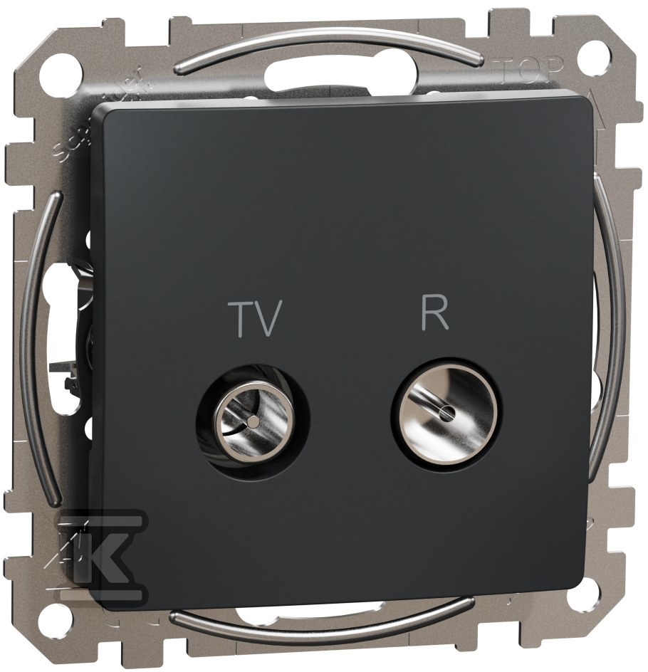 R/TV pass-through socket (7dB), black - SDD114474R