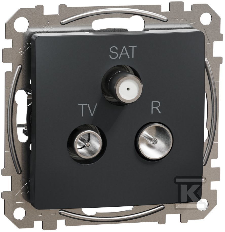 Socket R/TV/SAT terminal (4dB), black - SDD114481