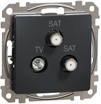 TV/SAT/SAT priză finală (4dB), negru antracit SEDNA DESIGN