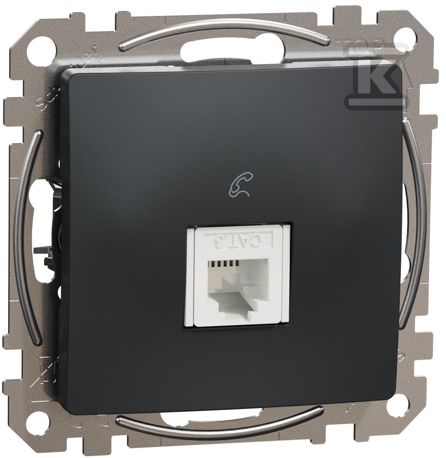 RJ11 telephone socket, black anthracite - SDD114491