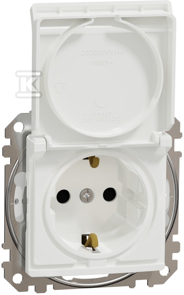 Schuko socket with shutters IP44, white - SDD211023