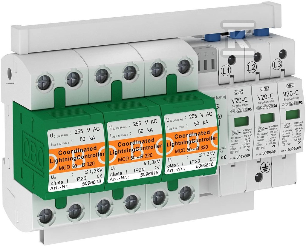 Ogranicznik przepięć, 3p Typ 1+2 (kl. - 5089755