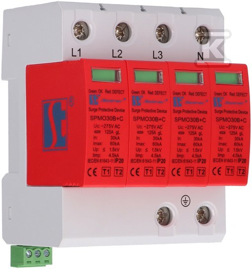Varistorový svodič přepětí typ 1+2 - SPMO30B+C\4P
