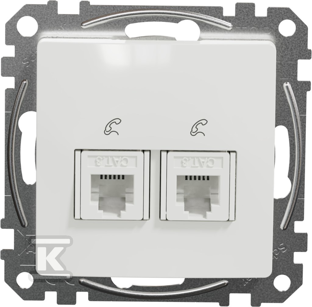 Telephone socket 2xRJ11, white SEDNA - SDD111492