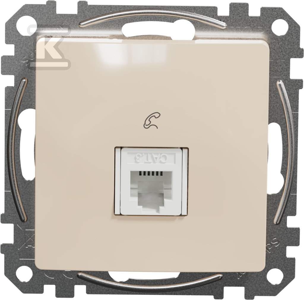 RJ11 telephone socket, beige SEDNA - SDD112491