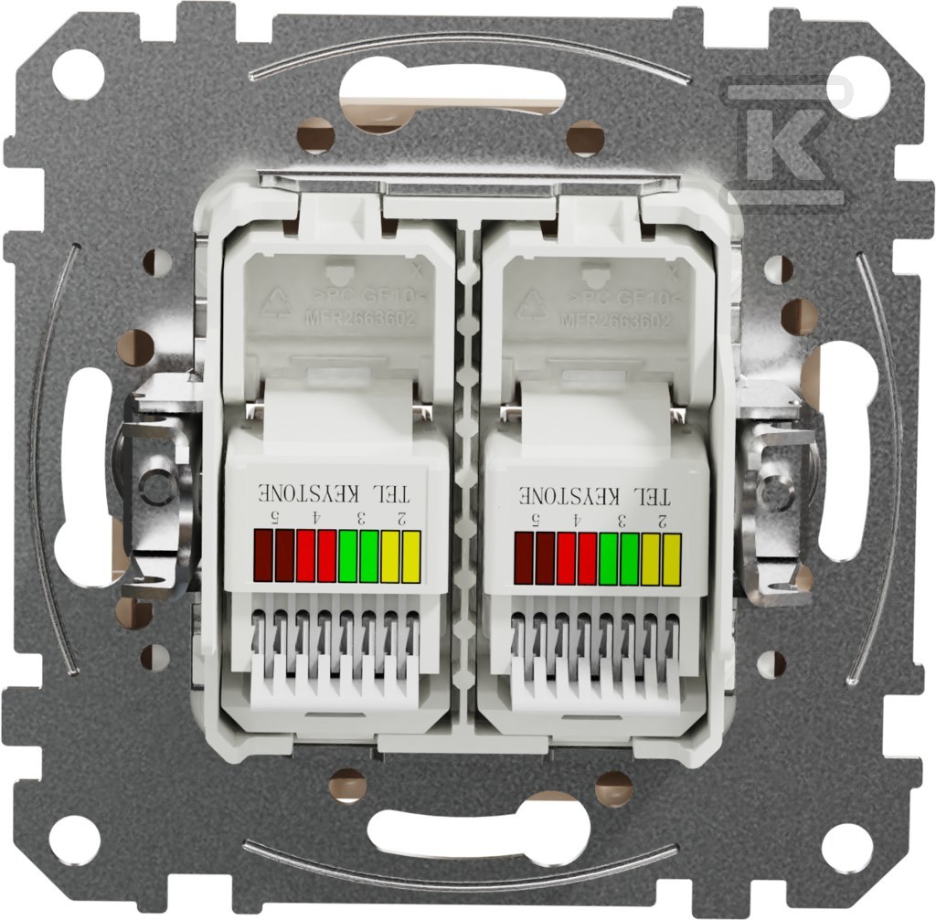 2xRJ11 telephone socket, beige SINGLE - SDD112492