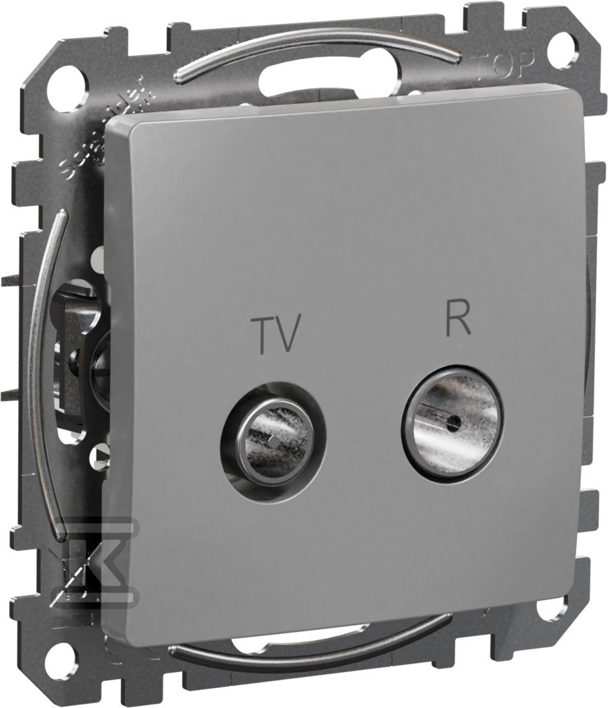 Socket R/TV end (4dB), silver aluminum - SDD113471R