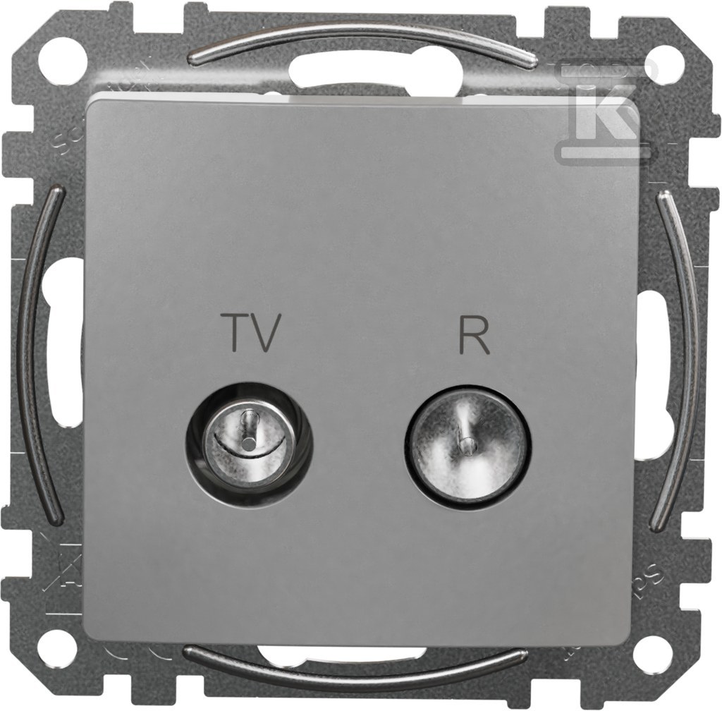 R/TV pass-through socket (7dB), silver - SDD113474R