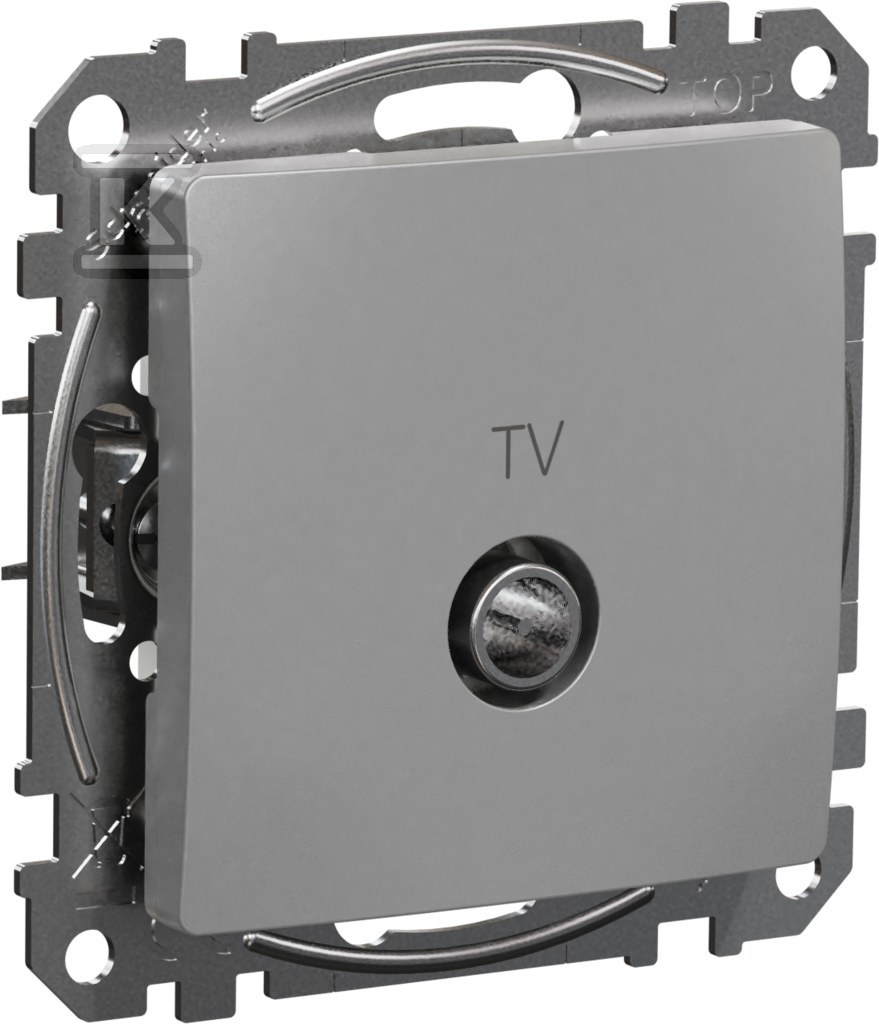 Pass-through TV socket (7dB), silver - SDD113474