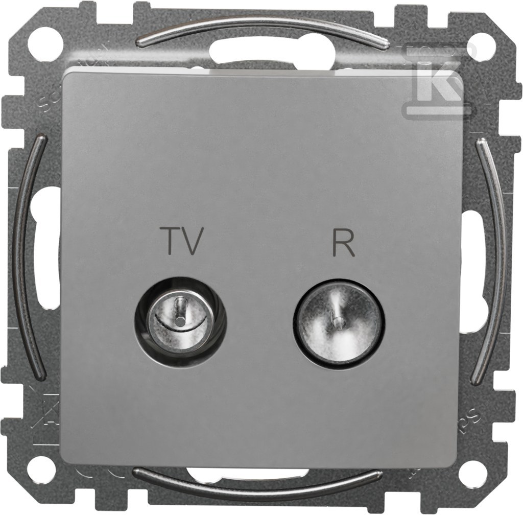 R/TV pass-through socket (10dB), silver - SDD113478R