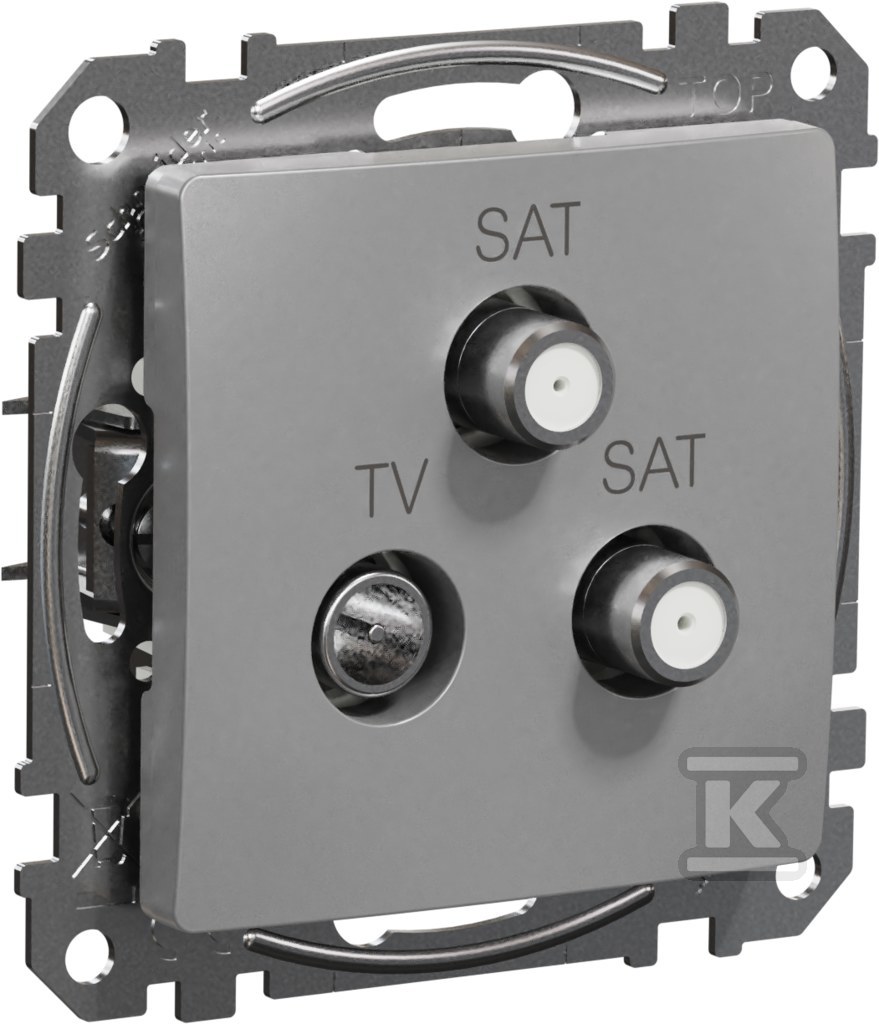 Socket TV/SAT/SAT end (4dB), silver - SDD113481S