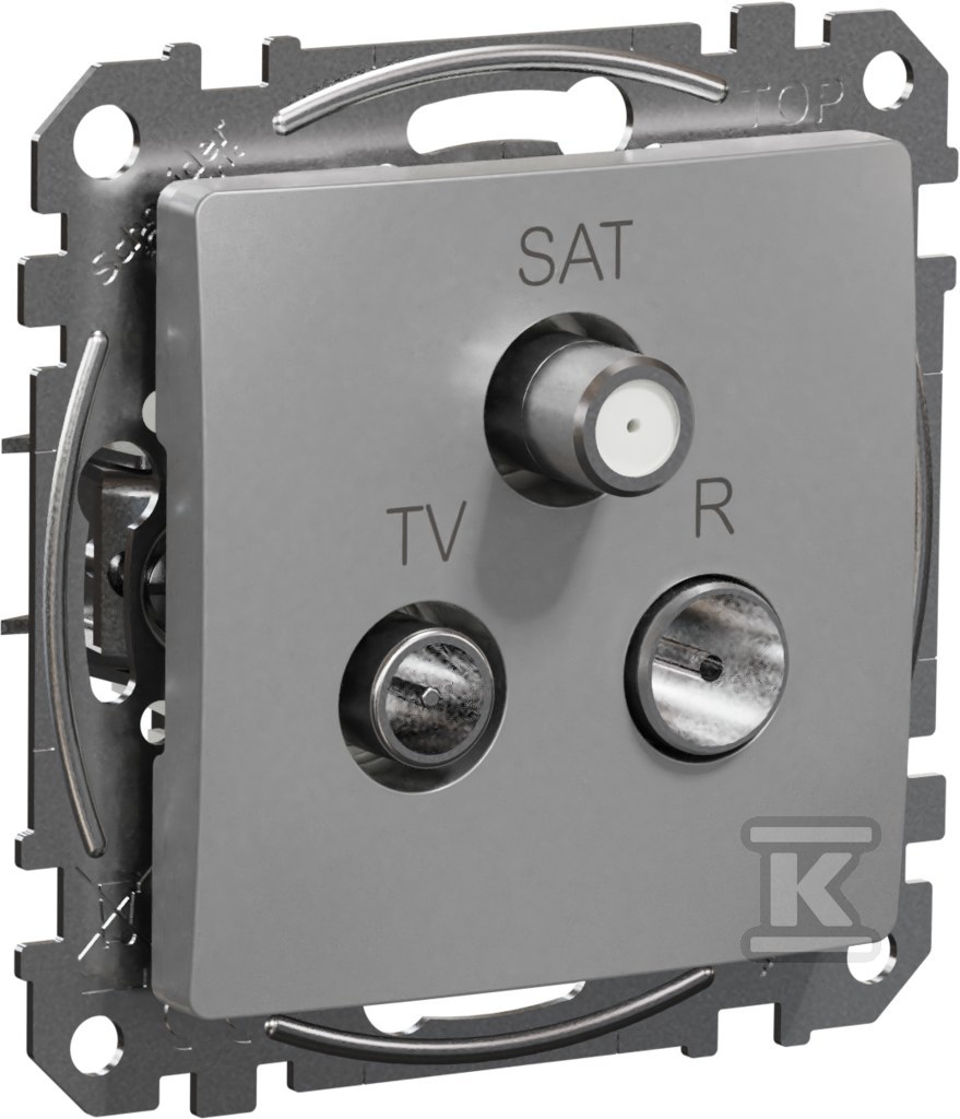 Socket R/TV/SAT end (4dB), silver - SDD113481