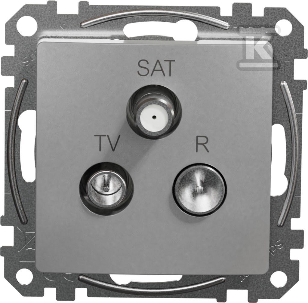 Socket R/TV/SAT end (4dB), silver - SDD113481