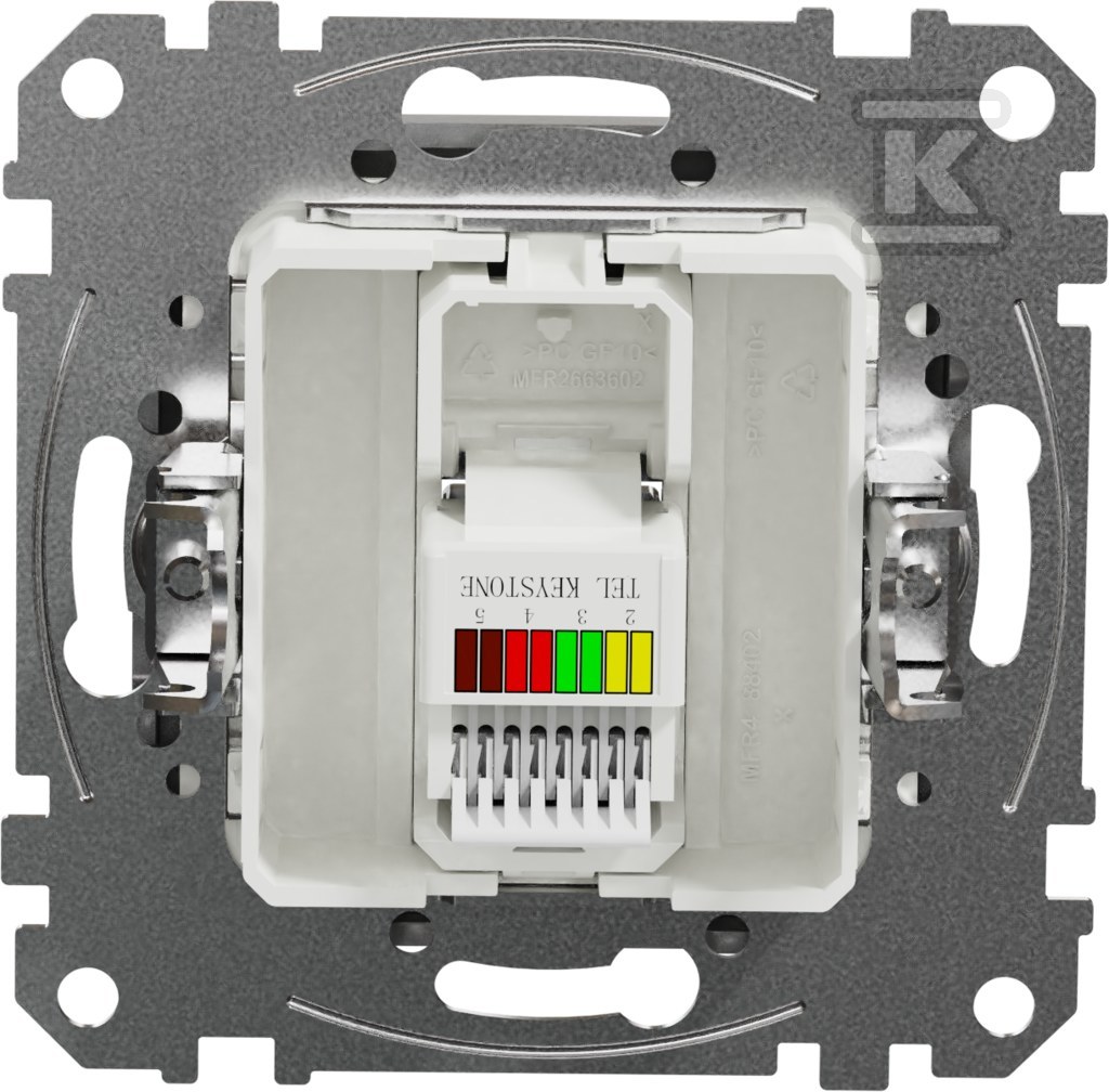 RJ11 telephone socket, silver aluminum - SDD113491