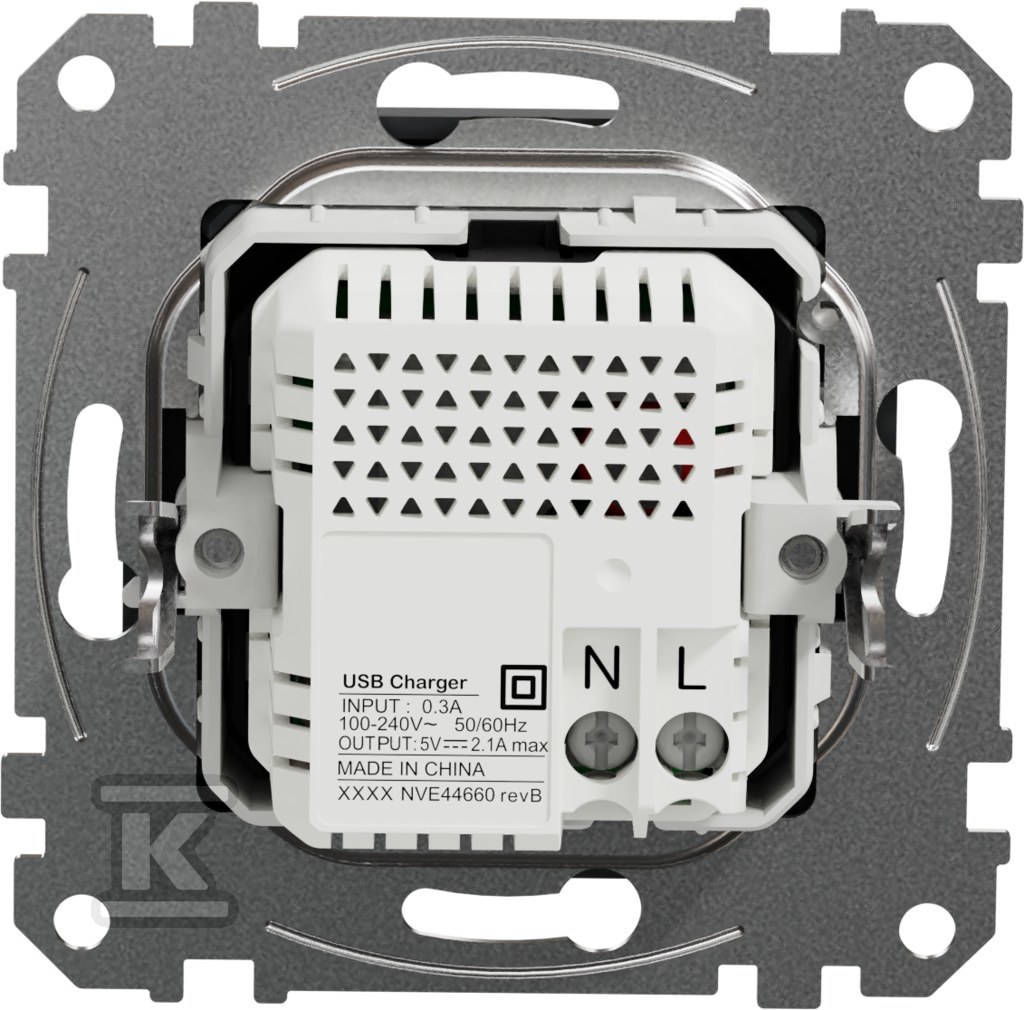 USB charging socket A+A 2.1A, black - SDD114401