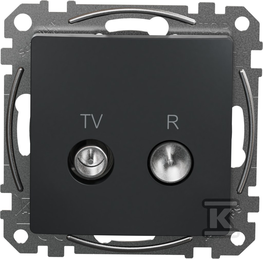 R/TV pass-through socket (7dB), black - SDD114474R