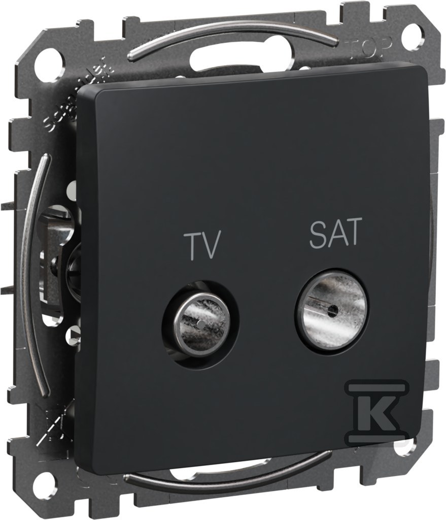 Through socket TV/SAT (7dB), black - SDD114474S